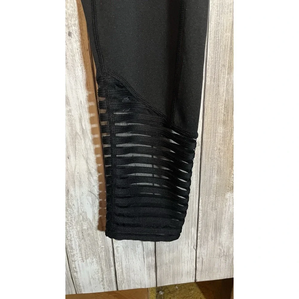 Zone Pro Women's Plus 1x Black Full Length Active Leggings Sheer Pockets & Ankle